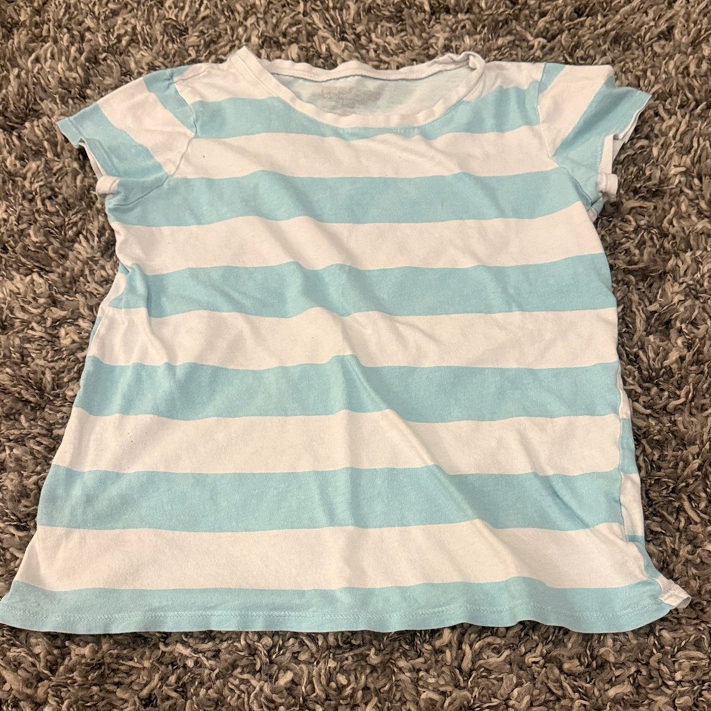 Blue and White Striped Kids Shirt